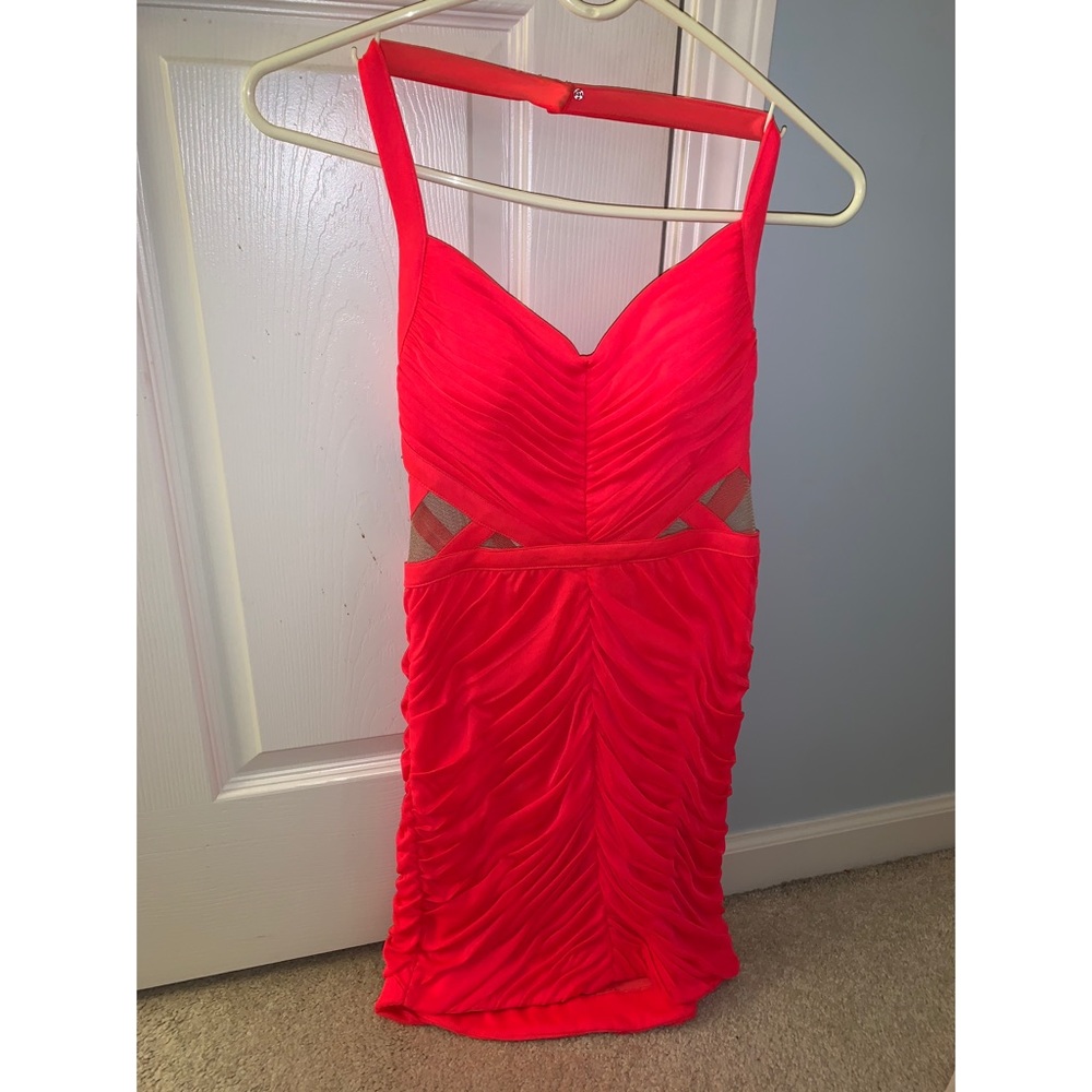 Hailey Logan Red/Orange Bodycon Party Dress